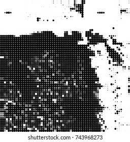 Abstract halftone wave dotted background. Futuristic twisted grunge pattern, dot, circles. Vector futuristic texture for posters, sites, business cards, postcards, interior design, labels.