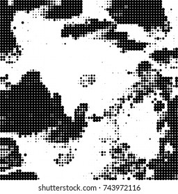 Abstract halftone wave dotted background. Futuristic twisted grunge pattern, dot, circles. Vector futuristic texture for posters, sites, business cards, postcards, interior design, labels.