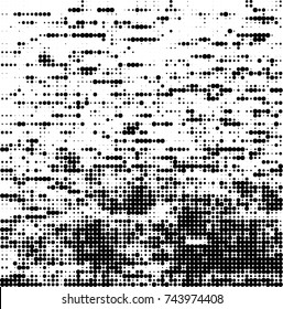 Abstract halftone wave dotted background. Futuristic twisted grunge pattern, dot, circles. Vector futuristic texture for posters, sites, business cards, postcards, interior design, labels.