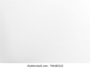 Abstract halftone wave dotted background. Futuristic twisted grunge pattern, dot, circles.  Vector modern optical pop art texture for posters, business cards, cover, labels mock-up, stickers layout