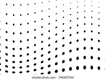 Abstract halftone wave dotted background. Futuristic twisted grunge pattern, dot, circles.  Vector modern optical pop art texture for posters, business cards, cover, labels mock-up, stickers layout
