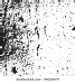 Abstract halftone wave dotted background. Futuristic twisted grunge pattern, dot, circles. Vector futuristic texture for posters, sites, business cards, postcards, interior design, labels.