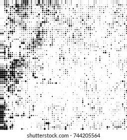 Abstract halftone wave dotted background. Futuristic twisted grunge pattern, dot, circles. Vector futuristic texture for posters, sites, business cards, postcards, interior design, labels.