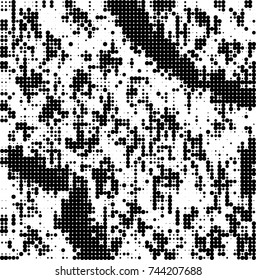 Abstract halftone wave dotted background. Futuristic twisted grunge pattern, dot, circles. Vector futuristic texture for posters, sites, business cards, postcards, interior design, labels.