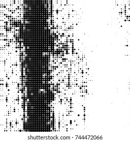 Abstract halftone wave dotted background. Futuristic twisted grunge pattern, dot, circles. Vector futuristic texture for posters, sites, business cards, postcards, interior design, labels.