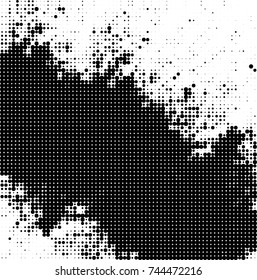 Abstract halftone wave dotted background. Futuristic twisted grunge pattern, dot, circles. Vector futuristic texture for posters, sites, business cards, postcards, interior design, labels.