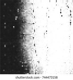 Abstract halftone wave dotted background. Futuristic twisted grunge pattern, dot, circles. Vector futuristic texture for posters, sites, business cards, postcards, interior design, labels.