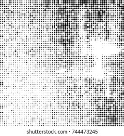 Abstract halftone wave dotted background. Futuristic twisted grunge pattern, dot, circles. Vector futuristic texture for posters, sites, business cards, postcards, interior design, labels.