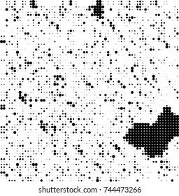 Abstract halftone wave dotted background. Futuristic twisted grunge pattern, dot, circles. Vector futuristic texture for posters, sites, business cards, postcards, interior design, labels.