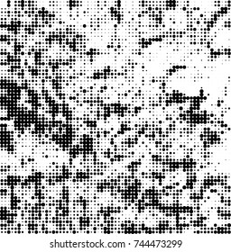 Abstract halftone wave dotted background. Futuristic twisted grunge pattern, dot, circles. Vector futuristic texture for posters, sites, business cards, postcards, interior design, labels.