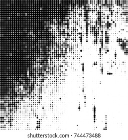 Abstract halftone wave dotted background. Futuristic twisted grunge pattern, dot, circles. Vector futuristic texture for posters, sites, business cards, postcards, interior design, labels.