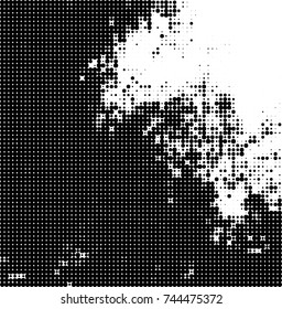 Abstract halftone wave dotted background. Futuristic twisted grunge pattern, dot, circles. Vector futuristic texture for posters, sites, business cards, postcards, interior design, labels.