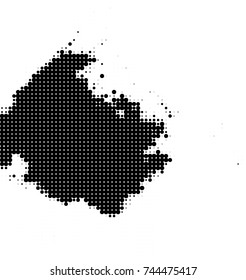 Abstract halftone wave dotted background. Futuristic twisted grunge pattern, dot, circles. Vector futuristic texture for posters, sites, business cards, postcards, interior design, labels.