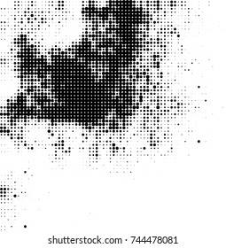Abstract halftone wave dotted background. Futuristic twisted grunge pattern, dot, circles. Vector futuristic texture for posters, sites, business cards, postcards, interior design, labels.