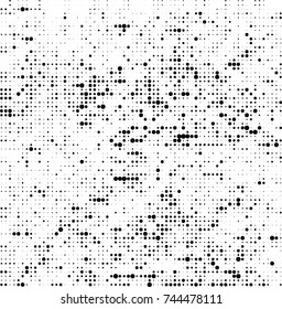 Abstract halftone wave dotted background. Futuristic twisted grunge pattern, dot, circles. Vector futuristic texture for posters, sites, business cards, postcards, interior design, labels.