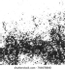 Abstract halftone wave dotted background. Futuristic twisted grunge pattern, dot, circles. Vector futuristic texture for posters, sites, business cards, postcards, interior design, labels.