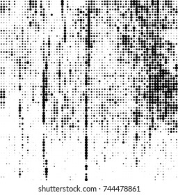 Abstract halftone wave dotted background. Futuristic twisted grunge pattern, dot, circles. Vector futuristic texture for posters, sites, business cards, postcards, interior design, labels.