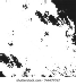 Abstract halftone wave dotted background. Futuristic twisted grunge pattern, dot, circles. Vector futuristic texture for posters, sites, business cards, postcards, interior design, labels.