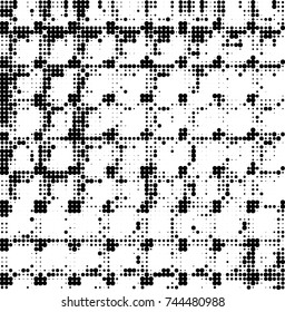 Abstract halftone wave dotted background. Futuristic twisted grunge pattern, dot, circles. Vector futuristic texture for posters, sites, business cards, postcards, interior design, labels.