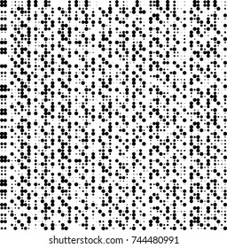 Abstract halftone wave dotted background. Futuristic twisted grunge pattern, dot, circles. Vector futuristic texture for posters, sites, business cards, postcards, interior design, labels.