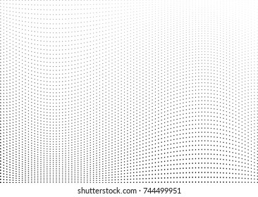 Abstract halftone wave dotted background. Futuristic twisted grunge pattern, dot, circles.  Vector modern optical pop art texture for posters, business cards, cover, labels mock-up, stickers layout