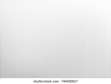 Abstract halftone wave dotted background. Futuristic twisted grunge pattern, dot, circles.  Vector modern optical pop art texture for posters, business cards, cover, labels mock-up, stickers layout