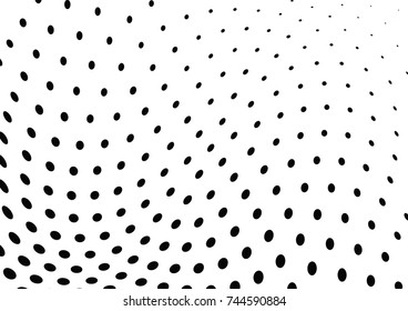 Abstract halftone wave dotted background. Futuristic twisted grunge pattern, dot, circles.  Vector modern optical pop art texture for posters, business cards, cover, labels mock-up, stickers layout