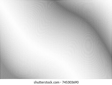 Abstract halftone wave dotted background. Futuristic twisted grunge pattern, dot, circles.  Vector modern optical pop art texture for posters, business cards, cover, labels mock-up, stickers layout