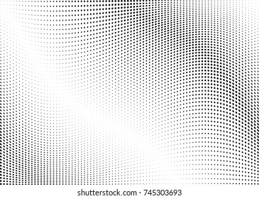 Abstract halftone wave dotted background. Futuristic twisted grunge pattern, dot, circles.  Vector modern optical pop art texture for posters, business cards, cover, labels mock-up, stickers layout