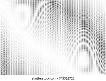 Abstract halftone wave dotted background. Futuristic twisted grunge pattern, dot, circles.  Vector modern optical pop art texture for posters, business cards, cover, labels mock-up, stickers layout