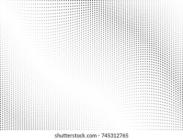 Abstract halftone wave dotted background. Futuristic twisted grunge pattern, dot, circles.  Vector modern optical pop art texture for posters, business cards, cover, labels mock-up, stickers layout