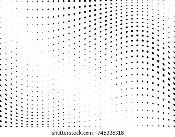 Abstract halftone wave dotted background. Futuristic twisted grunge pattern, dot, circles.  Vector modern optical pop art texture for posters, business cards, cover, labels mock-up, stickers layout