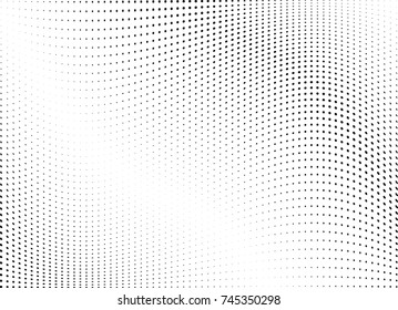 Abstract halftone wave dotted background. Futuristic twisted grunge pattern, dot, circles.  Vector modern optical pop art texture for posters, business cards, cover, labels mock-up, stickers layout
