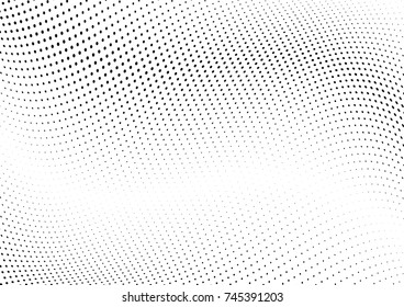 Abstract halftone wave dotted background. Futuristic twisted grunge pattern, dot, circles.  Vector modern optical pop art texture for posters, business cards, cover, labels mock-up, stickers layout