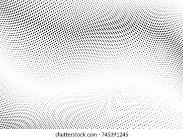Abstract halftone wave dotted background. Futuristic twisted grunge pattern, dot, circles.  Vector modern optical pop art texture for posters, business cards, cover, labels mock-up, stickers layout