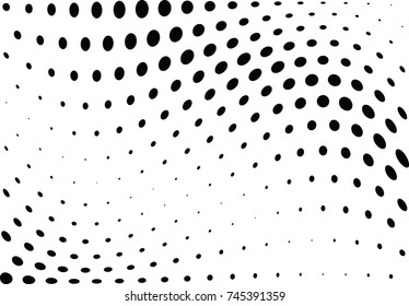 Abstract halftone wave dotted background. Futuristic twisted grunge pattern, dot, circles.  Vector modern optical pop art texture for posters, business cards, cover, labels mock-up, stickers layout
