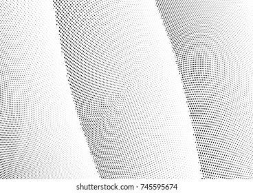Abstract halftone wave dotted background. Futuristic twisted grunge pattern, dot, circles.  Vector modern optical pop art texture for posters, business cards, cover, labels mock-up, stickers layout