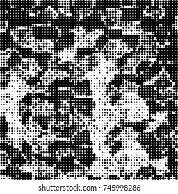 Abstract halftone wave dotted background. Futuristic twisted grunge pattern, dot, circles. Vector futuristic texture for posters, sites, business cards, postcards, interior design, labels.