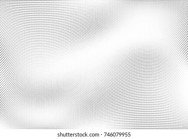 Abstract halftone wave dotted background. Futuristic twisted grunge pattern, dot, circles.  Vector modern optical pop art texture for posters, business cards, cover, labels mock-up, stickers