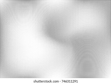 Abstract halftone wave dotted background. Futuristic twisted grunge pattern, dot, circles.  Vector modern optical pop art texture for posters, business cards, cover, labels mock-up, stickers layout