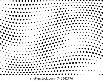 Abstract halftone wave dotted background. Futuristic twisted grunge pattern, dot, circles.  Vector modern optical pop art texture for posters, business cards, cover, labels mock-up, stickers layout