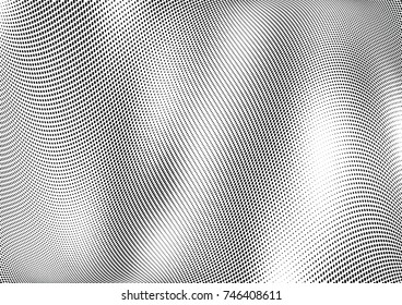 Abstract halftone wave dotted background. Futuristic twisted grunge pattern, dot, circles.  Vector modern optical pop art texture for posters, business cards, cover, labels mock-up, stickers layout