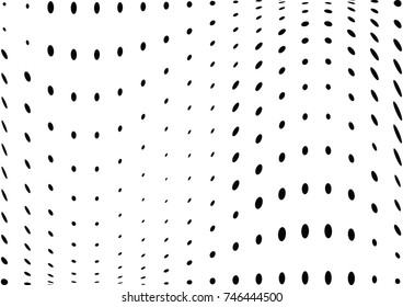 Abstract halftone wave dotted background. Futuristic twisted grunge pattern, dot, circles.  Vector modern optical pop art texture for posters, business cards, cover, labels mock-up, stickers layout
