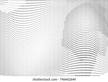 Abstract halftone wave dotted background. Futuristic twisted grunge pattern, dot, circles.  Vector modern optical pop art texture for posters, business cards, cover, labels mock-up, stickers layout