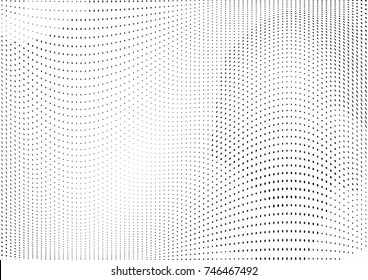 Abstract halftone wave dotted background. Futuristic twisted grunge pattern, dot, circles.  Vector modern optical pop art texture for posters, business cards, cover, labels mock-up, stickers layout