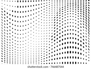 Abstract halftone wave dotted background. Futuristic twisted grunge pattern, dot, circles.  Vector modern optical pop art texture for posters, business cards, cover, labels mock-up, stickers layout