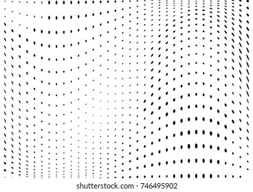 Abstract halftone wave dotted background. Futuristic twisted grunge pattern, dot, circles.  Vector modern optical pop art texture for posters, business cards, cover, labels mock-up, stickers layout