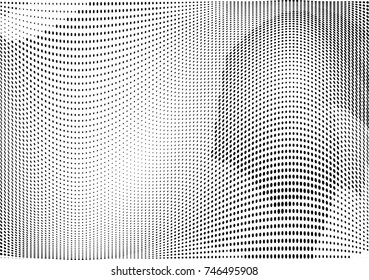 Abstract halftone wave dotted background. Futuristic twisted grunge pattern, dot, circles.  Vector modern optical pop art texture for posters, business cards, cover, labels mock-up, stickers layout