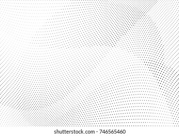 Abstract halftone wave dotted background. Futuristic twisted grunge pattern, dot, circles.  Vector modern optical pop art texture for posters, business cards, cover, labels mock-up, stickers layout