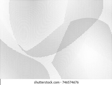 Abstract halftone wave dotted background. Futuristic twisted grunge pattern, dot, circles.  Vector modern optical pop art texture for posters, business cards, cover, labels mock-up, stickers layout